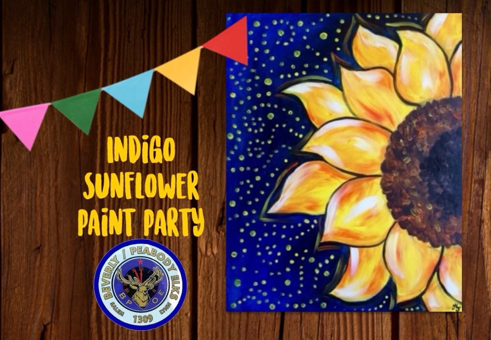 Image of Sunflower Canvas Paint Party Fundraiser 4/2 Beverly/Peabody Elks Beverly, MA 18+