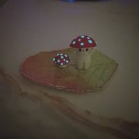 Image 7 of Glow in dark mushroom cat jewelry dish