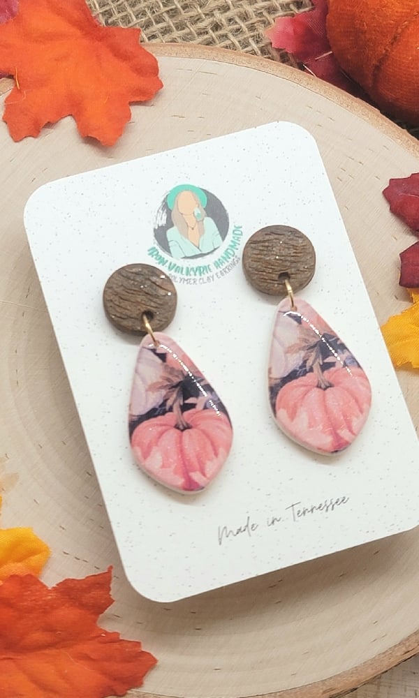 Image of Floral Pumpkin Dangles