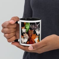 Image 1 of Cat Crowd Mug with Color Inside