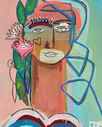 Image 3 of Fun Mixed Media Portrait on Canvas