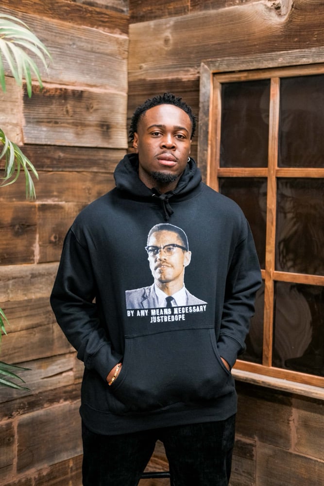 Image of Malcolm X By Any Means Hoodie Black