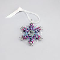 Image 1 of Sky Blue + Pink Nevicata Ornament