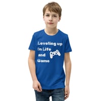Image 3 of Kids, Youth, Boys and Girls Unisex Short Sleeve T-Shirt - Leveling Up in Life and game