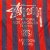 Stussy World Tour Striped Tee Sz XL (Blue/Red)