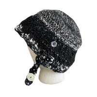 Image 4 of B&W strapped beanie