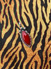 Image 2 of Sterlingsilber Kette mit rotem Rosarita, Typ 1