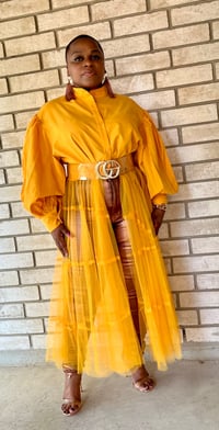 Image 1 of Dijon belle sleeve top w/mesh contrast