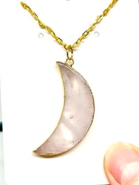 Image 2 of Rose Quartz Moon Necklace
