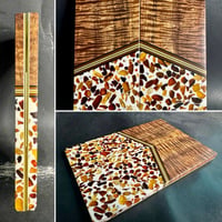 Image 1 of Curly Koa & Baltic Amber Segmented Knife Scales