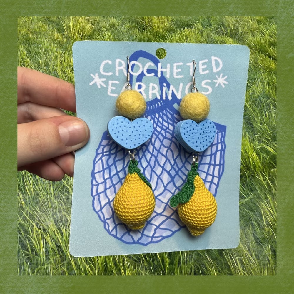 Image of LEMONS crocheted earrings