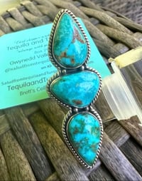 Image 4 of Turquoise Trilogy adjustable statement ring