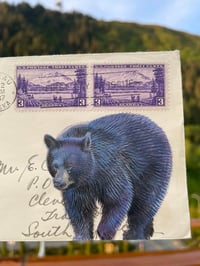 Image 2 of Bear on vintage Alaska envelope.