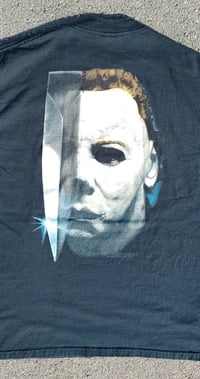 Image 5 of 1990s Halloween Michael Myers Blue Grape M&O Knits T-Shirt Size (XL)
