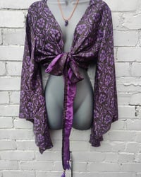 Image 1 of Stevie sari top with tassel- purples suitable upto size 18