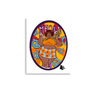 Image 2 of Poster: 1960's Inspired Plus Size Woman with Maine Coon Cat Art by Rhapsody Artajo