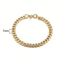 Image 6 of 2024 New Vintage 18K Gold Plated Stainless Steel Chain Bracelet for Women Men Couple Fashion Jewelry