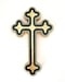 Image of Floral Cross Small Black/Gold/White 