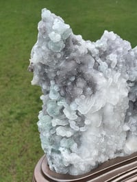Image 3 of Druzy Quartz Crystal With Green Fluorite #452 