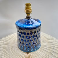 Image 1 of Carved Blue And White Table Lamp With Brass Fitting