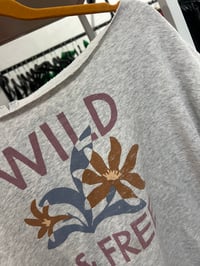 Image 2 of wild and free off shoulder sweatshirt 