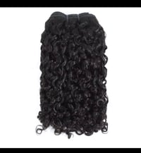 Image 1 of Pixie Curl Super Double Drawn Hair Bundles Virgin Brazilian CuticleAligned color 1B