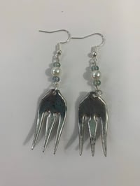 Fork vintage silverware earrings 