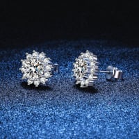 Image 3 of NeeTim 1CT Moissanite Earring For Women Girl 925 Sterling Silver Sparkling Diamond Ear Studs Wedding