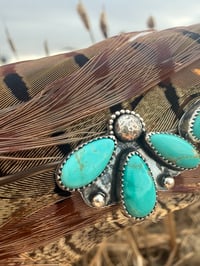 Image 4 of Chilean Turquoise Flower Studs