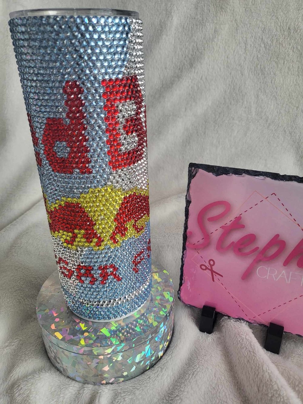 Image of Red bull sugar free rhinestone tumbler 
