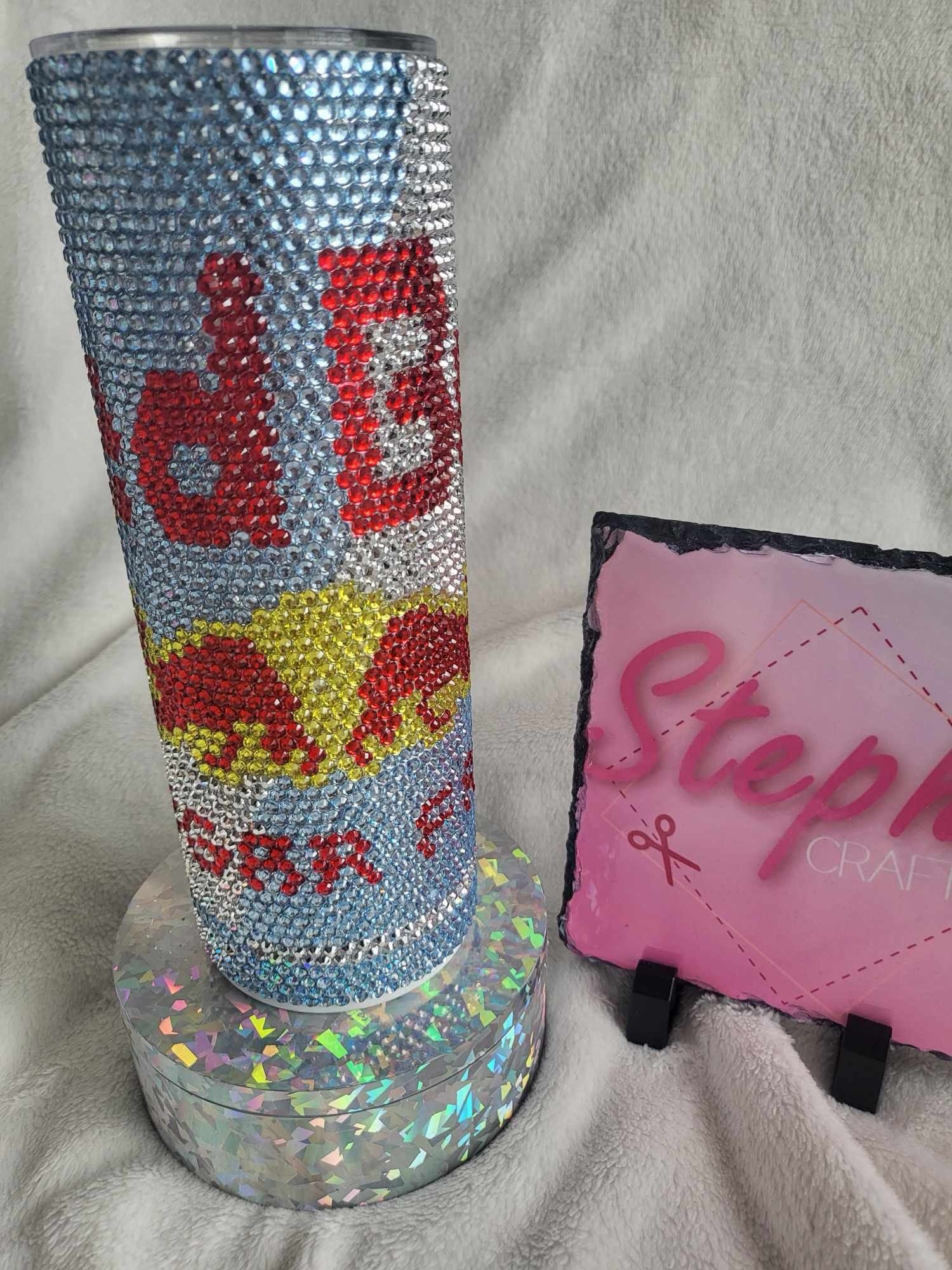 Image of Red bull sugar free rhinestone tumbler 