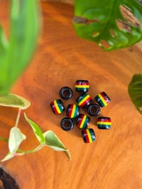 Image 2 of Rasta Beads (with black) - set of 2