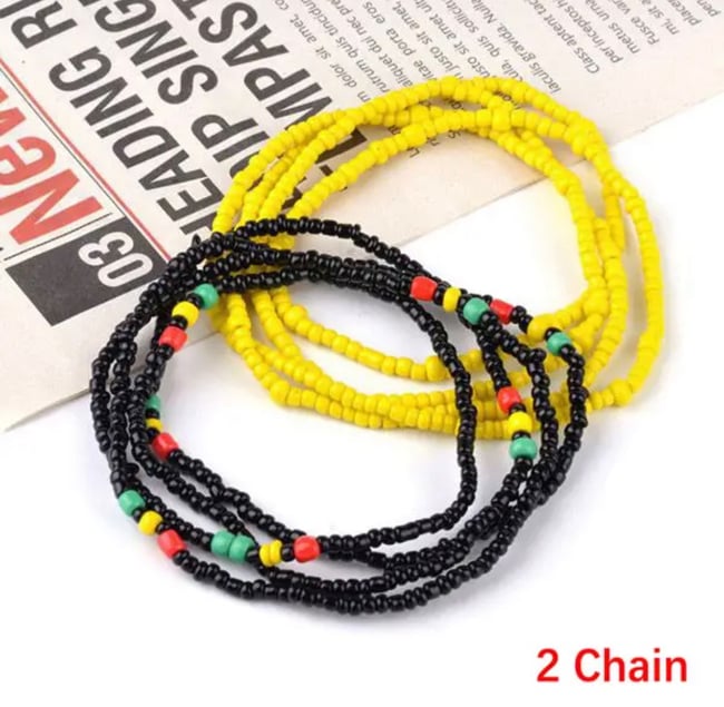 2pcs Bohemia Double Bead Waist Chains Body Jewelry