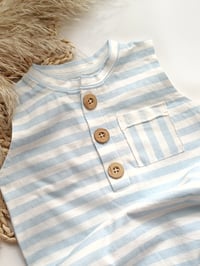 Image 2 of Baby Boy Onesie for Sitter Photoshoot | Jeremy | 12 months | blue stripes