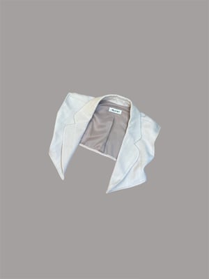 Image of beige striped blazer top +  jacket duo