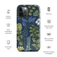 Image 14 of Art Nouveau Inspired Blue Boho Floral Tough Case for iPhone®