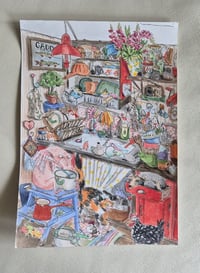 Original drawing - calico shower