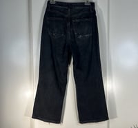 Image 3 of FREE PEOPLE black high waisted deconstructed crop jeans