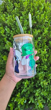 Image 3 of 16-ounce glass includes straw and straw washing brush 