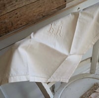 Image 1 of Lot de 3 serviettes monogrammées coloris pêche