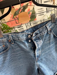 Image 3 of Levi distressed button fly shorts 