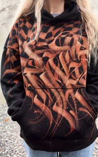Image 2 of “Imagine”  calligraphy bleach art on unisex hoodie - size M - 1of1
