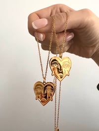 Image 1 of LASER ENGRAVED CRYING FACE NECKLACE 