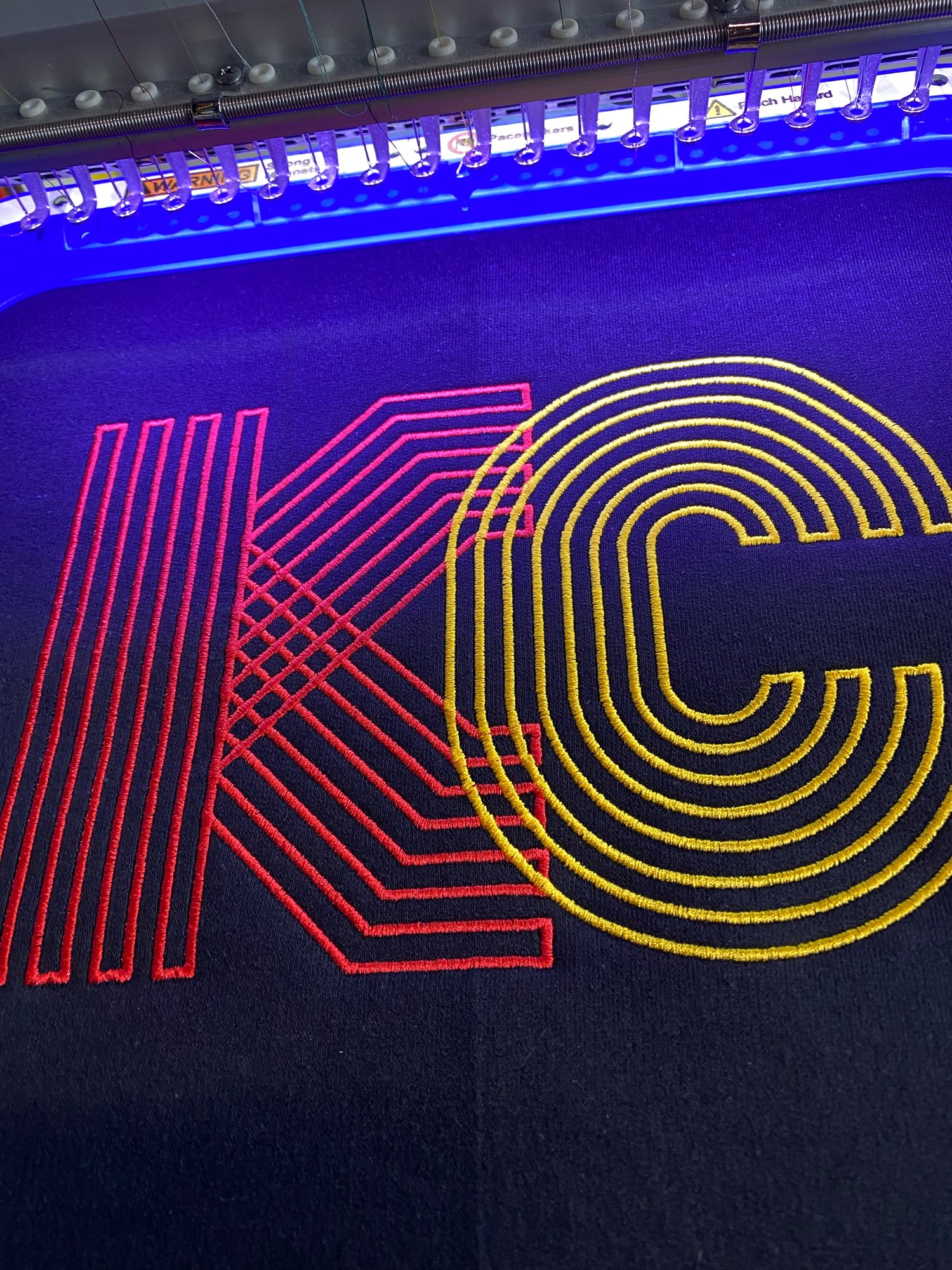 Image of KC's MAKING GROOVES EMBROIDERED COLORBLOCK QUARTER-ZIP SWEATSHIRT 