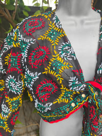 Image 2 of Embroidered Stevie - Black red trim