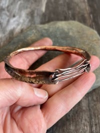 Image 5 of ‘Stitched’ Hammered Copper Bangle