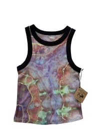 Image 2 of M Ladies Fitted Knit Contrast Tank in Muted Brights Ice Dye