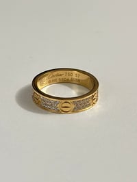 Image 4 of 5mm Gold Luv Ring With 3 Row Stones