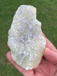 Image 12 of QR Code Fluorite On Druzy Quartz Matrix Specimen| Guizhou China #3065