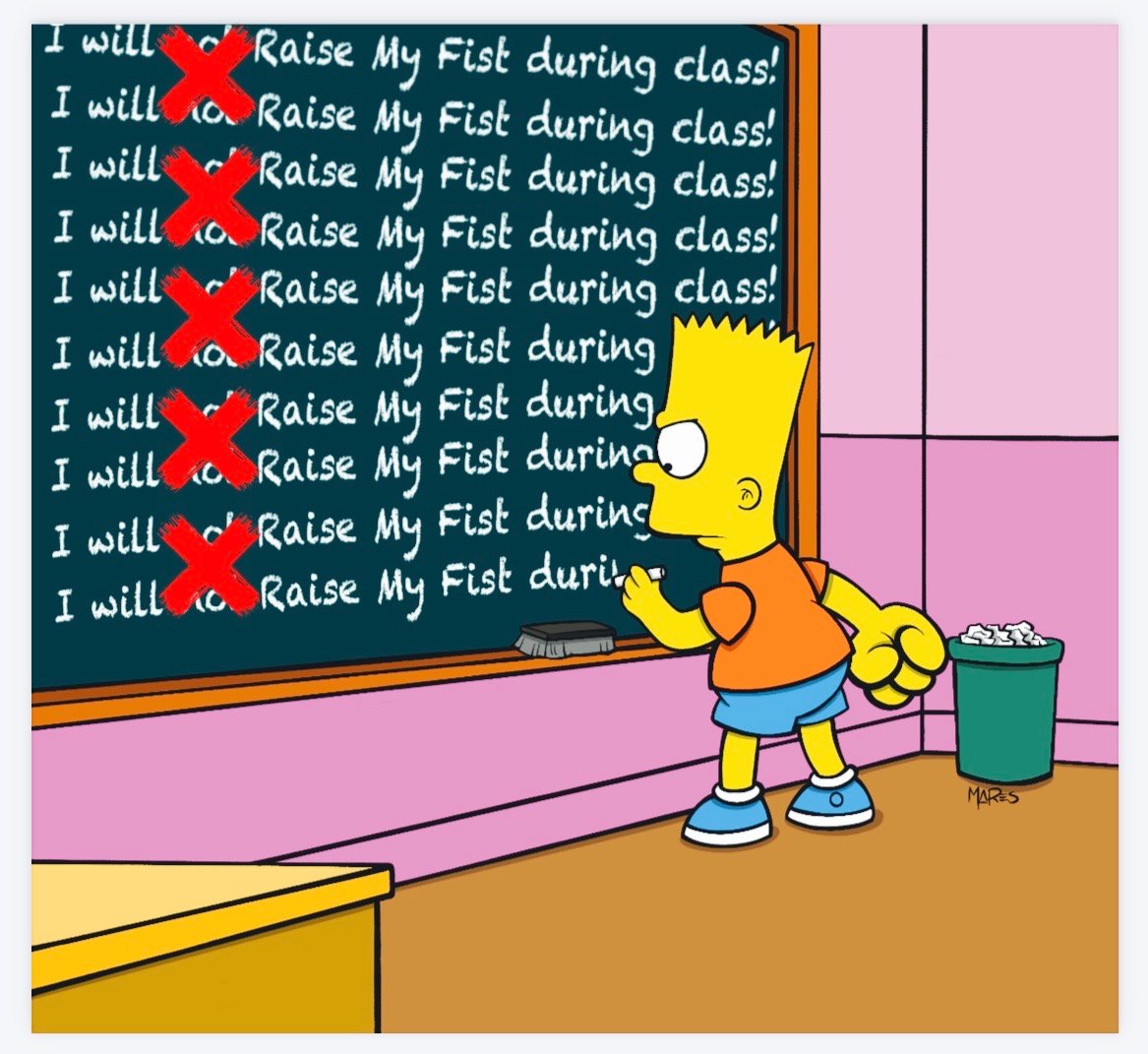 Image of Bart Chalkboard Fist Tee